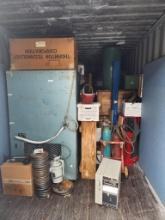Container contents- unopened crates tools safe etc