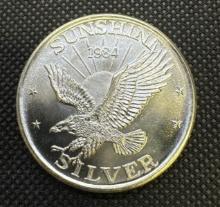 Sunshine Silver 1 Troy Oz 999 Fine Silver Bullion Coin
