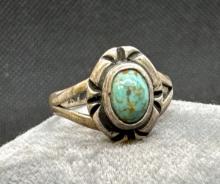 Sterling Silver turquoise Ring 2.75 Grams Size 5