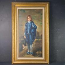Framed artwork oil/canvas titled The Blue Boy with signature