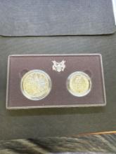 US Congressional Coins Silver Dollar And Half Dollar With COA