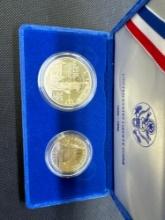 US Liberty Coin Set Silver Dollar And Half Dollar