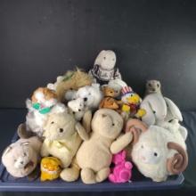 Large lot of plushes/stuffed animal toys bennie babies peek-a-boo critters Playful Pals more