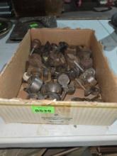 Box of Assorted Sized, Antique Metal and Porcelain Wheeled Casters. All one Money.