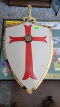 Knights of templar shield and sword.