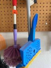Mop and duster and scrub brush