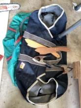 2 duffle bags and clamps