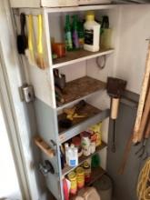 shelf contents - lawn and garden chemicals and tools