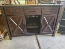 Steve Silver company wooden hutch with wine bottle holders