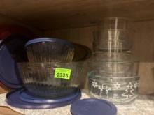 Glass storage bowls