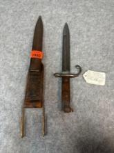 US Remington short knife bayonet and scabbard and frog