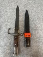WWI antique bayonet and scabbard