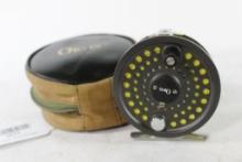Orvis Battenkill 5/6 fly reel with fly line in zippered case. Used.