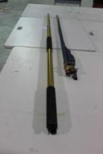 One 6 foot aluminum pole and one fishing rod in case. Used. Will not ship, pick-up only.