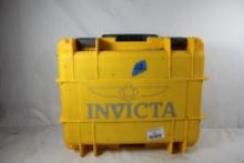 Yellow Invicta waterproof case, foam lined. Used.