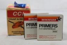 One box of CCI 209 primers, count 1,000 and two racks of Winchester 209 primers, count 200.