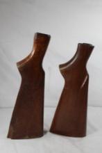 Two wood 22 rifle butt stocks. Used.