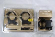 2 pair 30mm Roton scope rings, 12mm and 19mm H