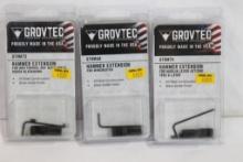 Three Grovtec hammer extensions. One each for Marlin lever action 1983 & later, one for H&R Trooper,