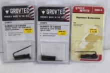 One Uncle Mikes and two Grovtec hammer extensions. One for H&R Trooper, NEF Handi rifle, Ruger