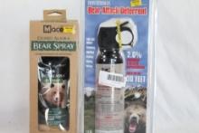 Two spray cans of Bear Spray. In packages.