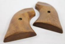 Set of wood revolver grip panels. In bag.