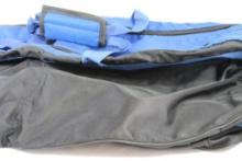 Large black and blue nylon duffle bag.
