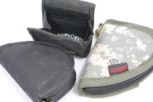 One Crossman belt pop open pellet pouch and two small nylon pistol cases.