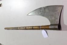 Battle axe, 32" wood handle and 14 1/2" axe blade.