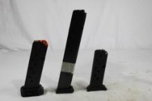Two Hi-Point 9mm magazines, one extended and one 40 S&W magazine. Used.