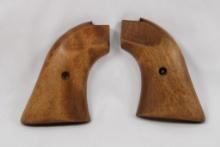 One set of wood revolver grip handles