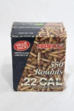 Unopened box of Federal 22 LR ammo, 550 count