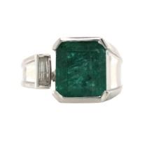 Oscar Friedman Emerald & Diamond Toi et Moi Ring E