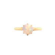 14k Yellow Gold Antique Claw Prong Opal Solitaire Ring