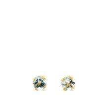 14k Yellow Gold Aquamarine Stud Earrings