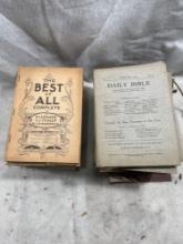 Antique Daily Bibles and Misc Books