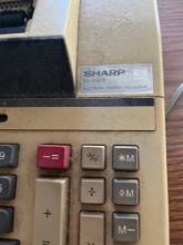 Vintage Sharp Printing Calculator, Portable Light, Shelving and Misc