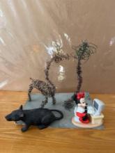 Metal Wire Folk Art, Rubber Rat, Minnie Mouse