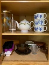 Two Cabinets Assorted Corningware & Soup Bowls