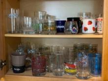 Cabinet Of Collectible Glasses & Mugs