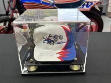 Evel Knievel Signed Hat And Display