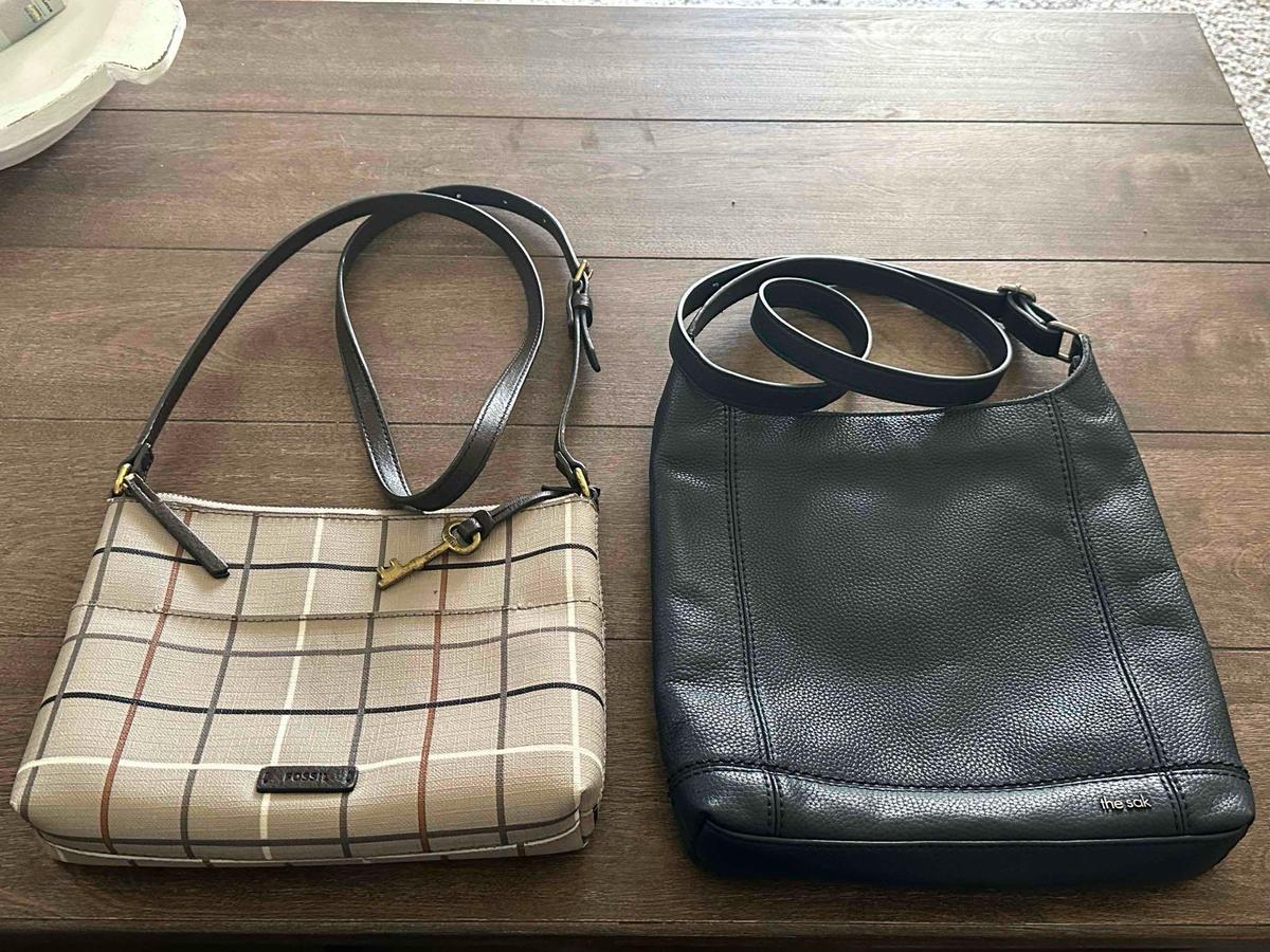 Two Shoulder Purses. "the sak" and "FOSSIL"