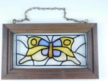 Hanging Stained Glass Butterfly, 9 1/2" L x 5 1/2" T