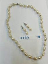 2PC FASHION PEARL NECKLACE AND EARRING SET