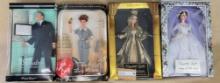 4PC FAMOUS ACTOR DOLLS IN BOXES - SINATRA, LUCILLE BALL, ELIZABTH TAYLOR