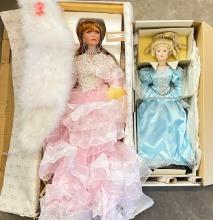 2PC LARGE RUSTIC AND CINDERELLA DOLLS IN BOXES - 18" AND 24"