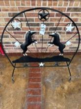WROUGHT IRON HORSE AND STAR SCREEN