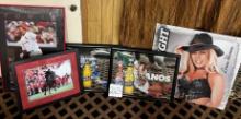 5PC BEER MIRRORS, METAL ADVERTISMENT AND FRAMED POSTER