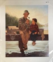 Brent Benger (1986-1988) "The Fishing Lesson" Signed Print