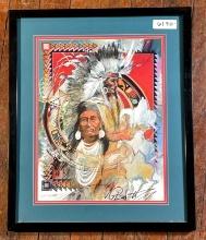 Amy Burnett (1944-) "Native Headdress" Signed Print